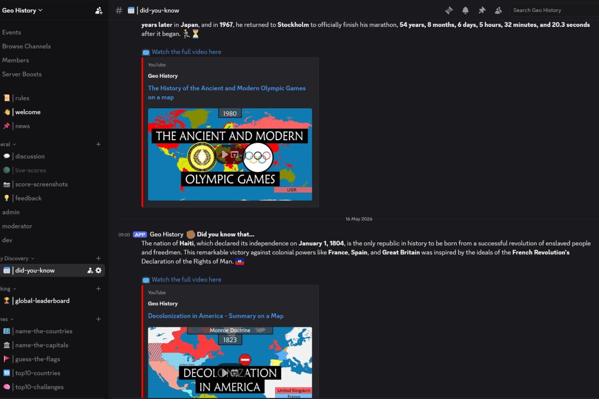 Geo History - Discord bot